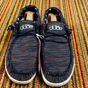 Hey Dudes Wally Sox in Blue Orange- BRAND NEW